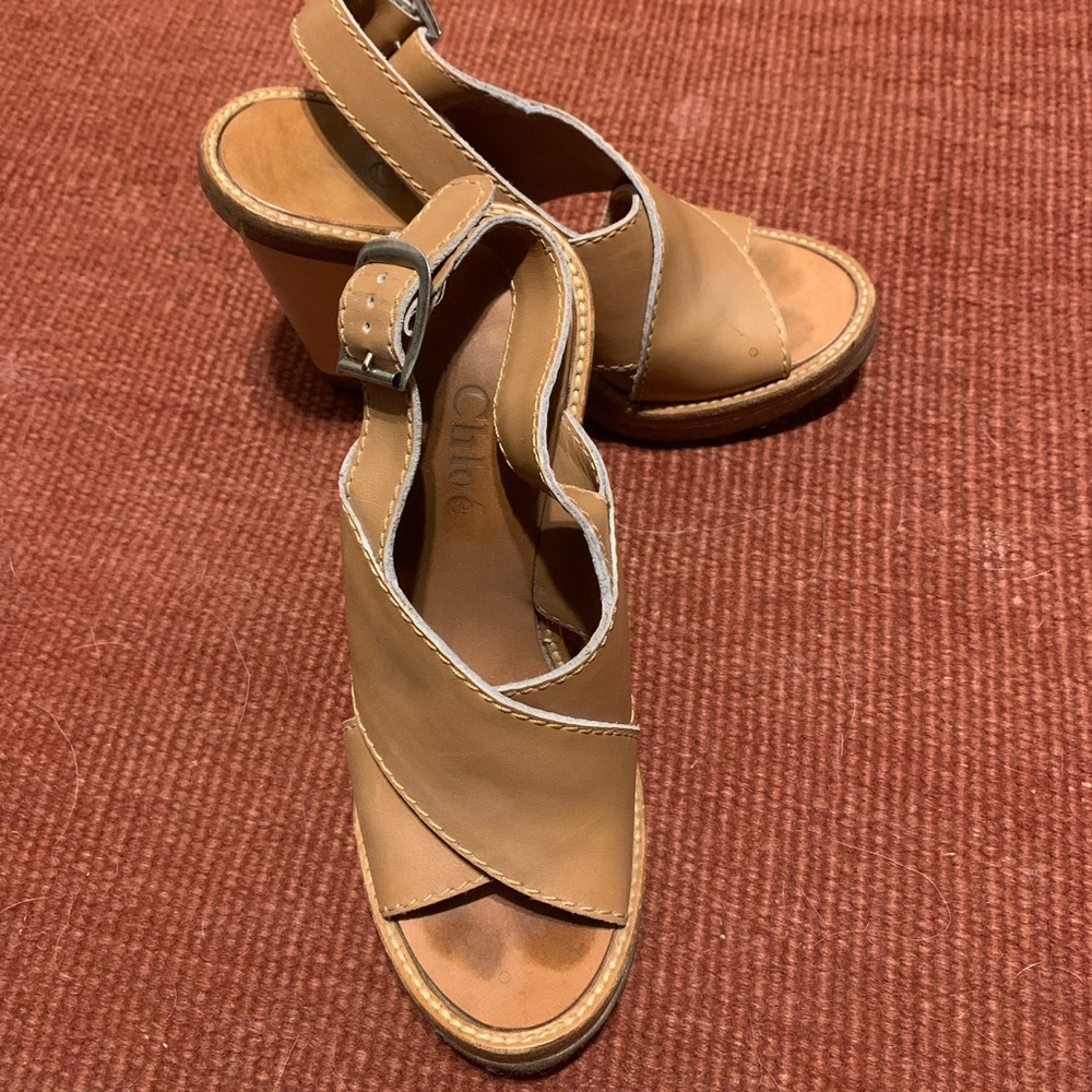 Chloe Leather Wedges Size 37
